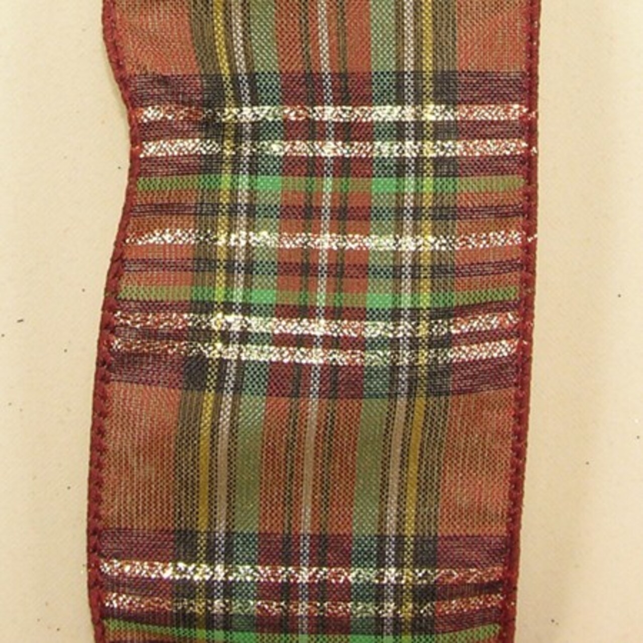 The Ribbon People Brown and Green Plaid Wired Craft Ribbon 2.5" x 40 Yards